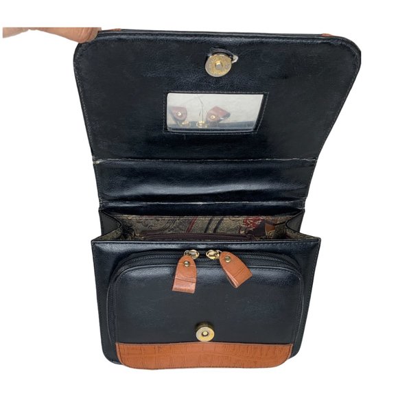 Belle Rose Leather Vintage Mini-Briefcase Handbag - Picture 5 of 13